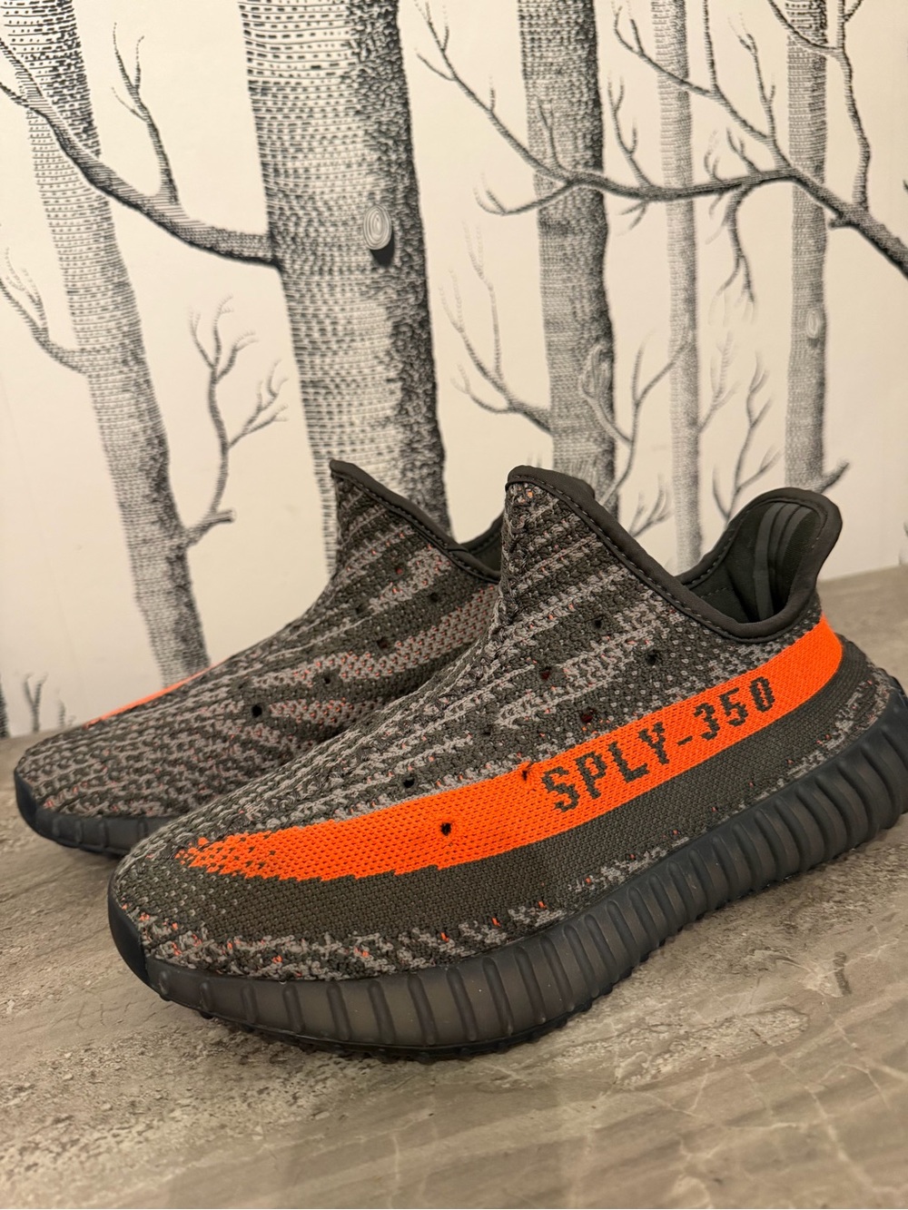 adidas Yeezy Boost 350 V2 Beluga Gray/Orange Men’s Low Top Lace-Up Sneakers